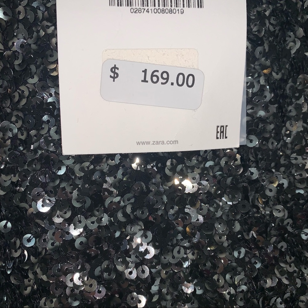 NEW $169 Zara Silver Black Sequin Dress Pants Limited Edition 2674/100 XS Small - Picture 16 of 16
